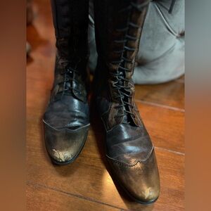 Tall leather lace up boots